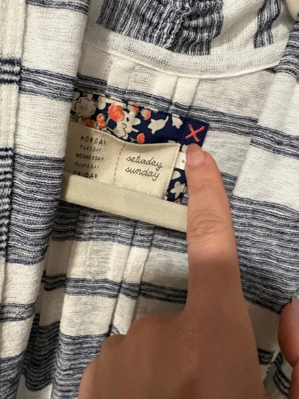 Anthropologie Saturday Sunday Striped Sleeveless Cardigan Vest - Picture 8 of 8